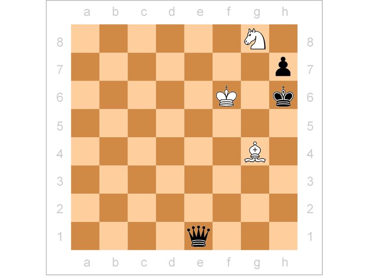 Задачи с решением на шахматной доске с фигурами детям.